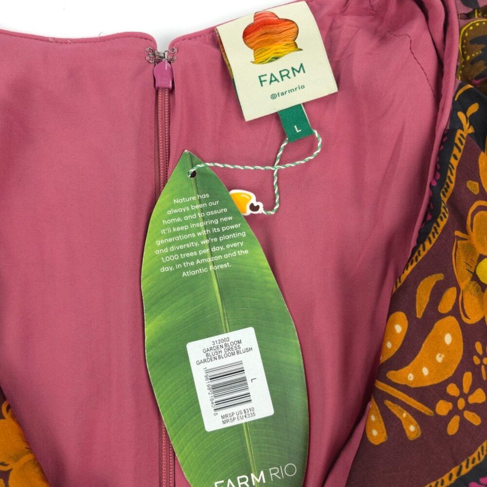 NWT Farm Rio Blush Garden Bloom Maxi Dress Resort Boho Romantic Heritage - Picture 2 of 15